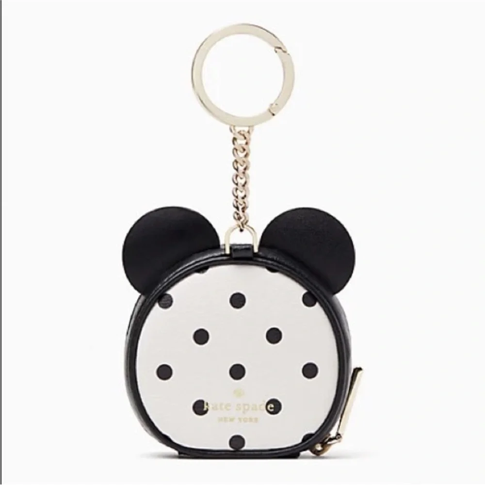 Kate spade X Disney Minnie Mouse NWOT Coin Purse, Keychain, BAGCHARM White Multi - Picture 5 of 11
